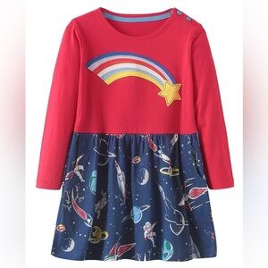 Mini Boden Outer Space Hopscotch Dress NWT SZ 11/12
